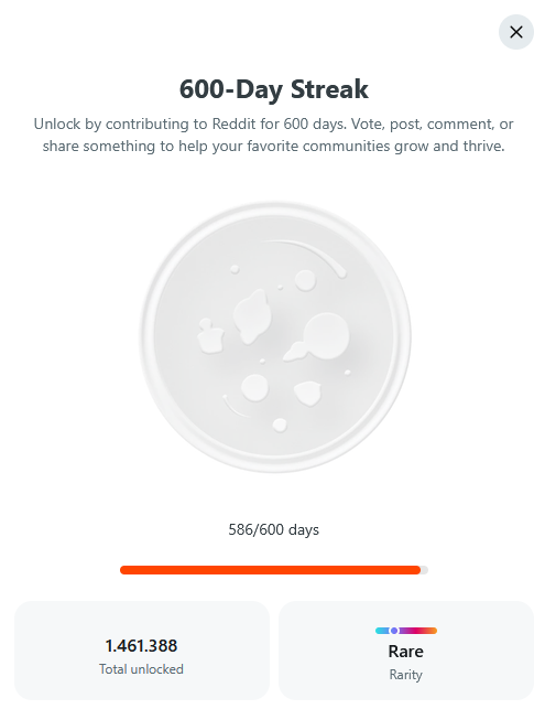 reddit badge 600 days strike